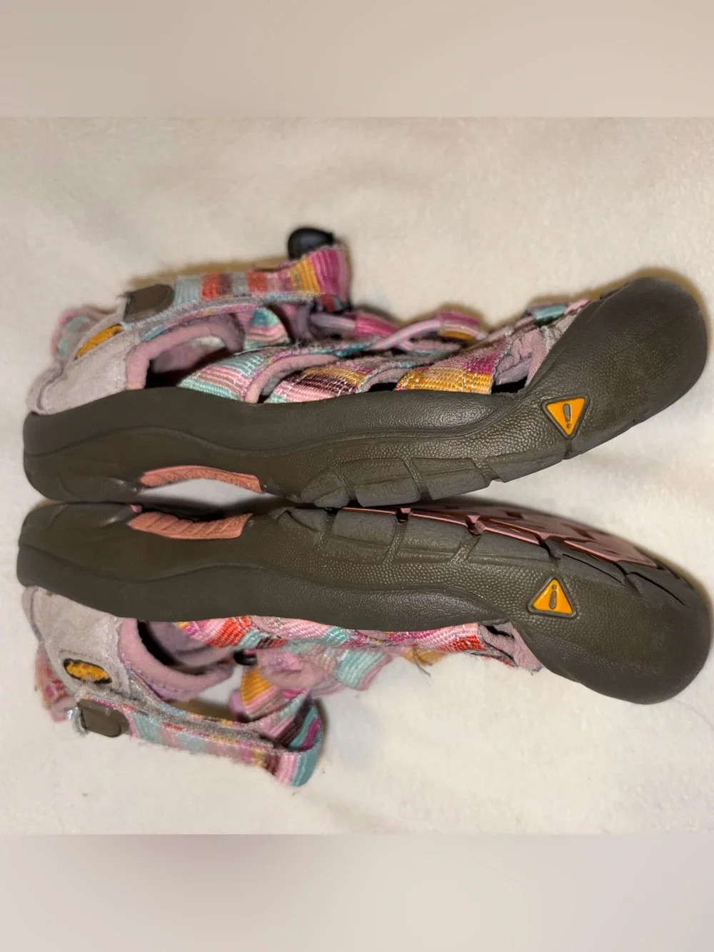 KEEN Kids Pink Multicolor Striped Water Sandals kid size 13